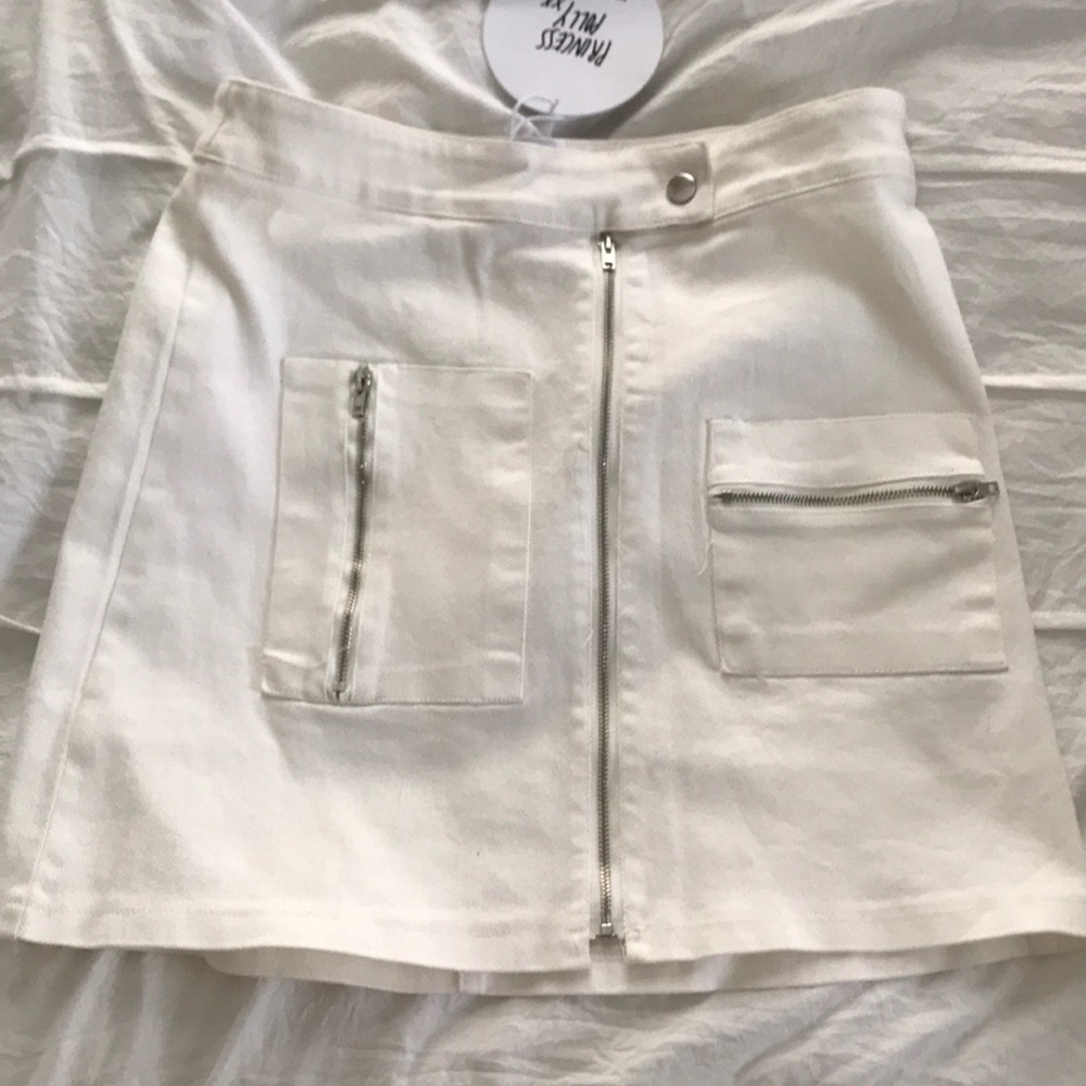 White mini skirt
